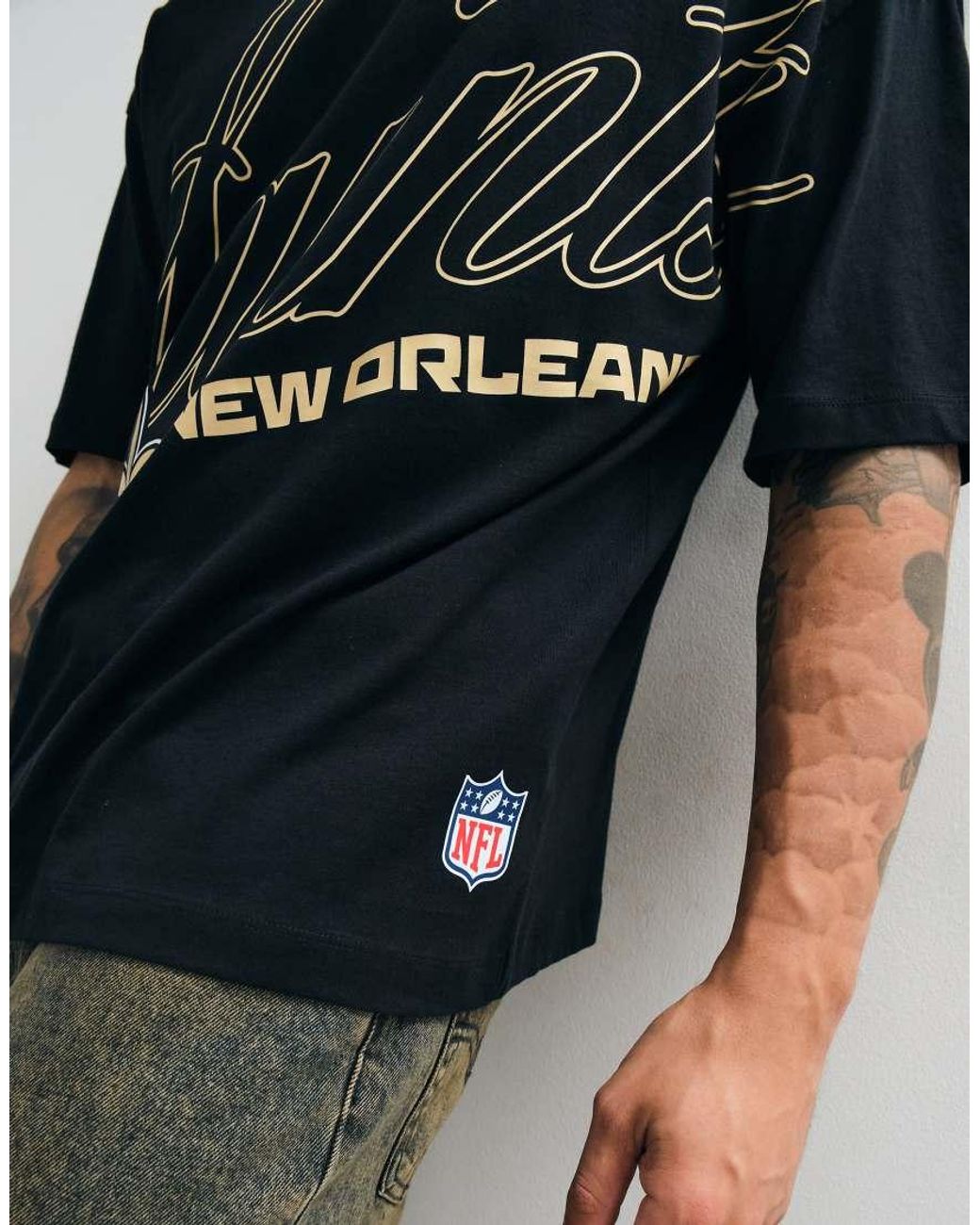 ASOS Blue Oversized T-Shirt With Nfl New Orleans Saints Print for men