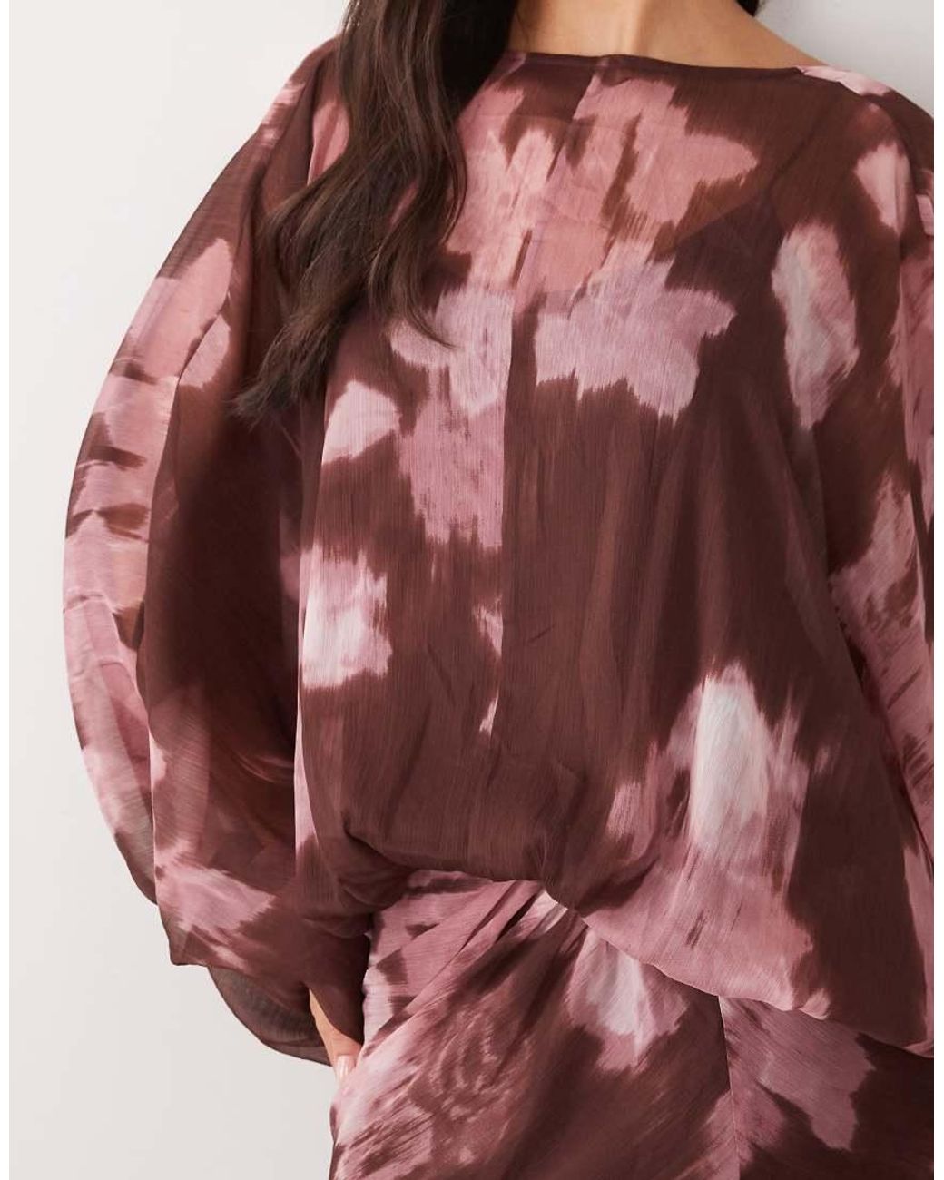 ASOS Multicolor Balloon Sleeve Blouson Waist Maxi Dress
