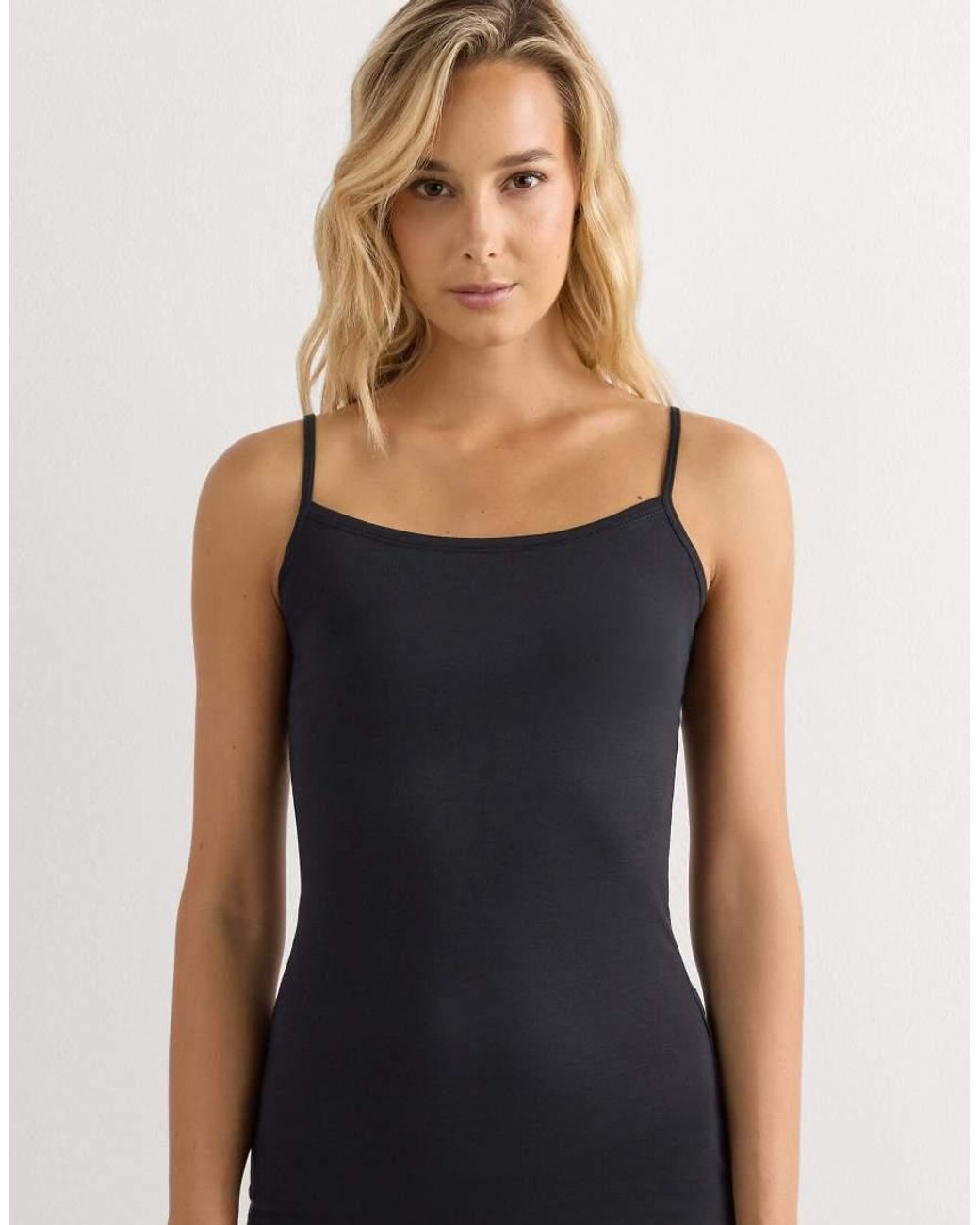 Intimissimi Black Ultrafresh Cotton Vest Top