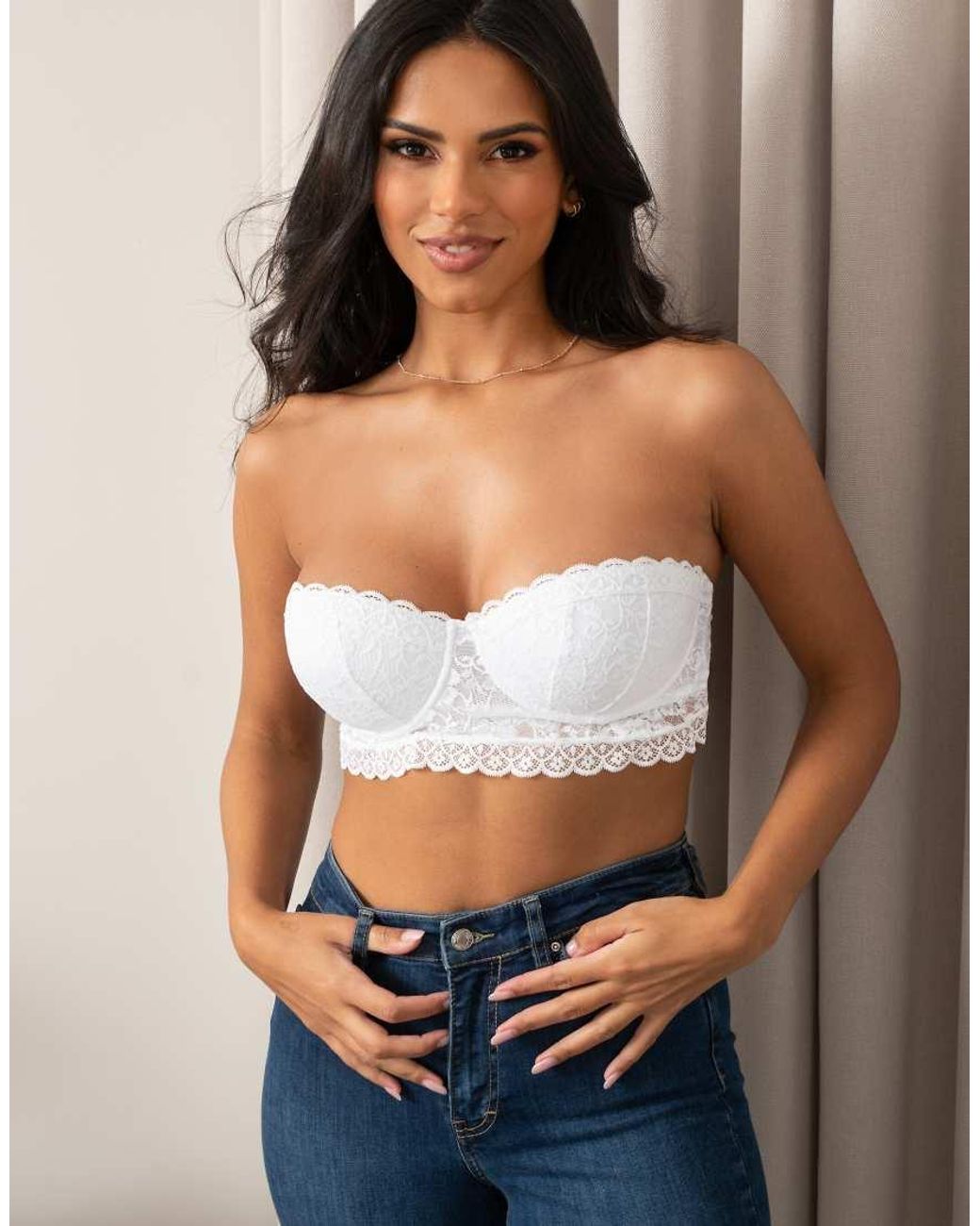 Pour Moi White Rebel Longline Multiway Strapless Bra