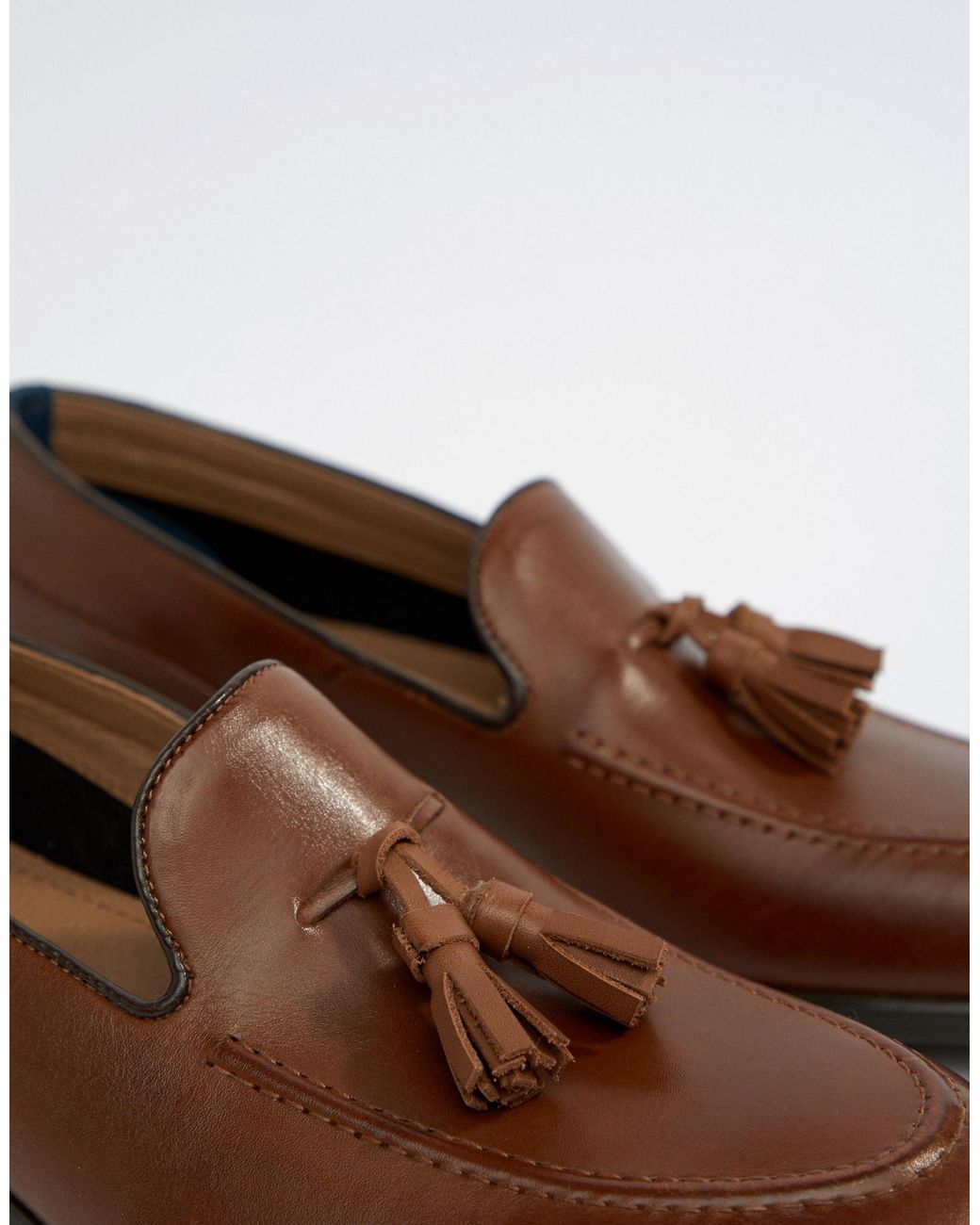 H By Hudson Black Leather Tassle Loafer Work Shoes 8 to 11 Office Aylsham New 