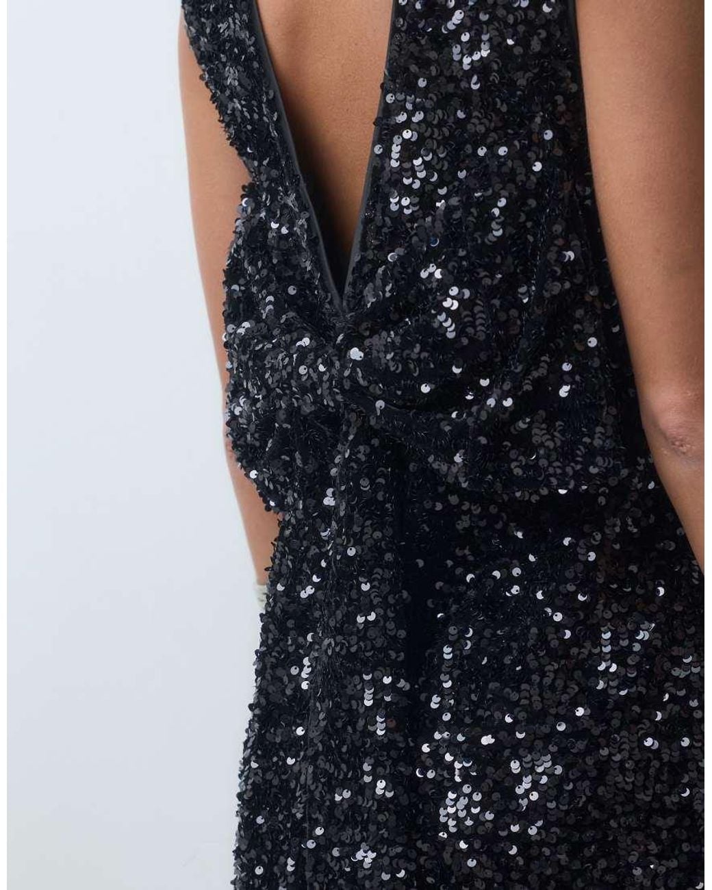ONLY Blue Sleeveless Bow Back Sequin Mini Dress