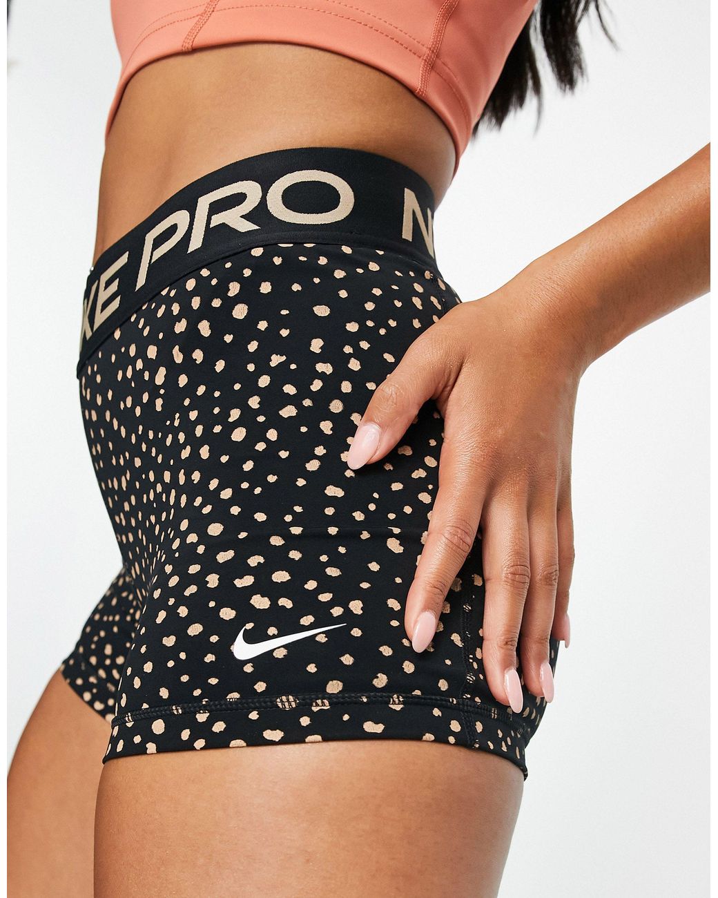 Nike Nike Pro Training Aop Dot Print 3 Inch Booty Shorts in Black | Lyst  Australia