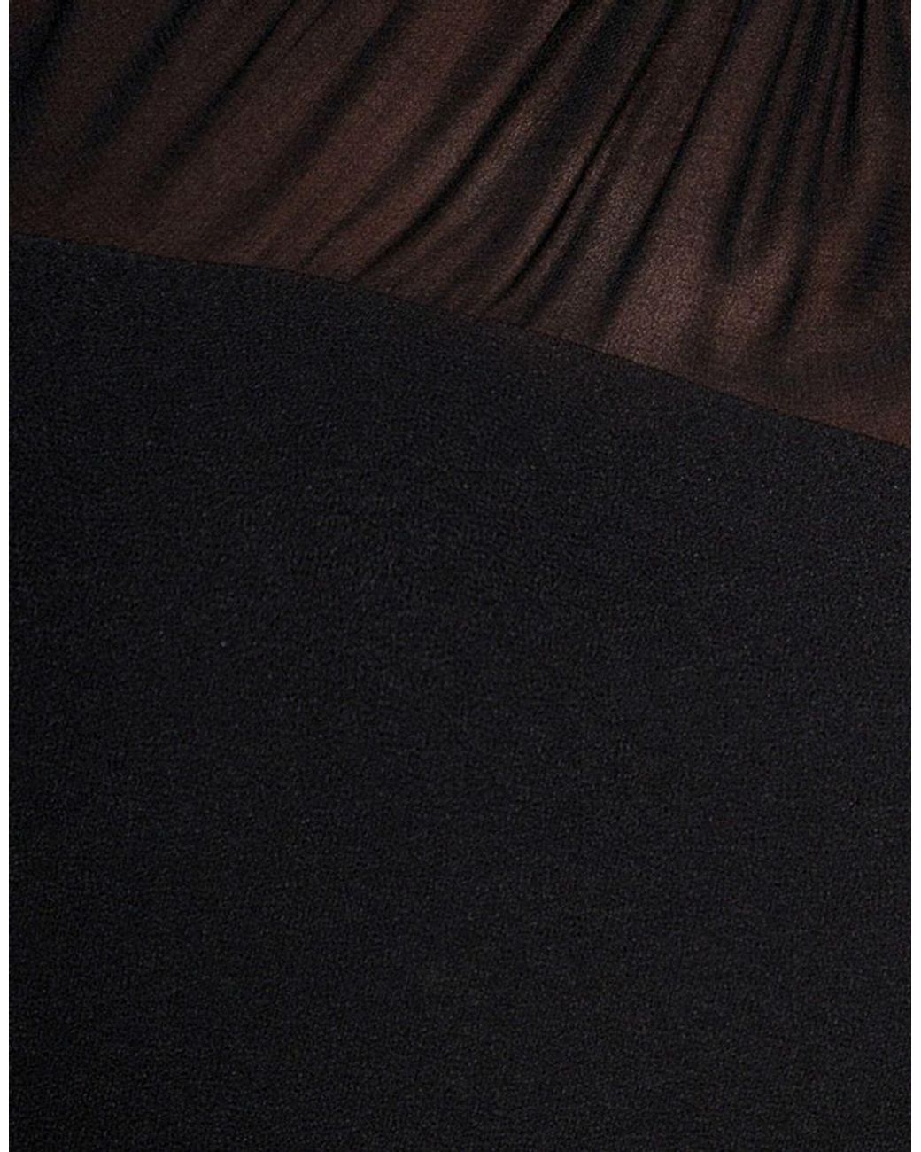 Goddiva Black Bishop Sleeve Peplum Top Sculpting Stretch Jersey Crepe And Chiffon Maxi Dress