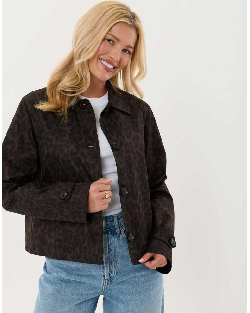 Threadbare Black Cropped Collared Trench Coat