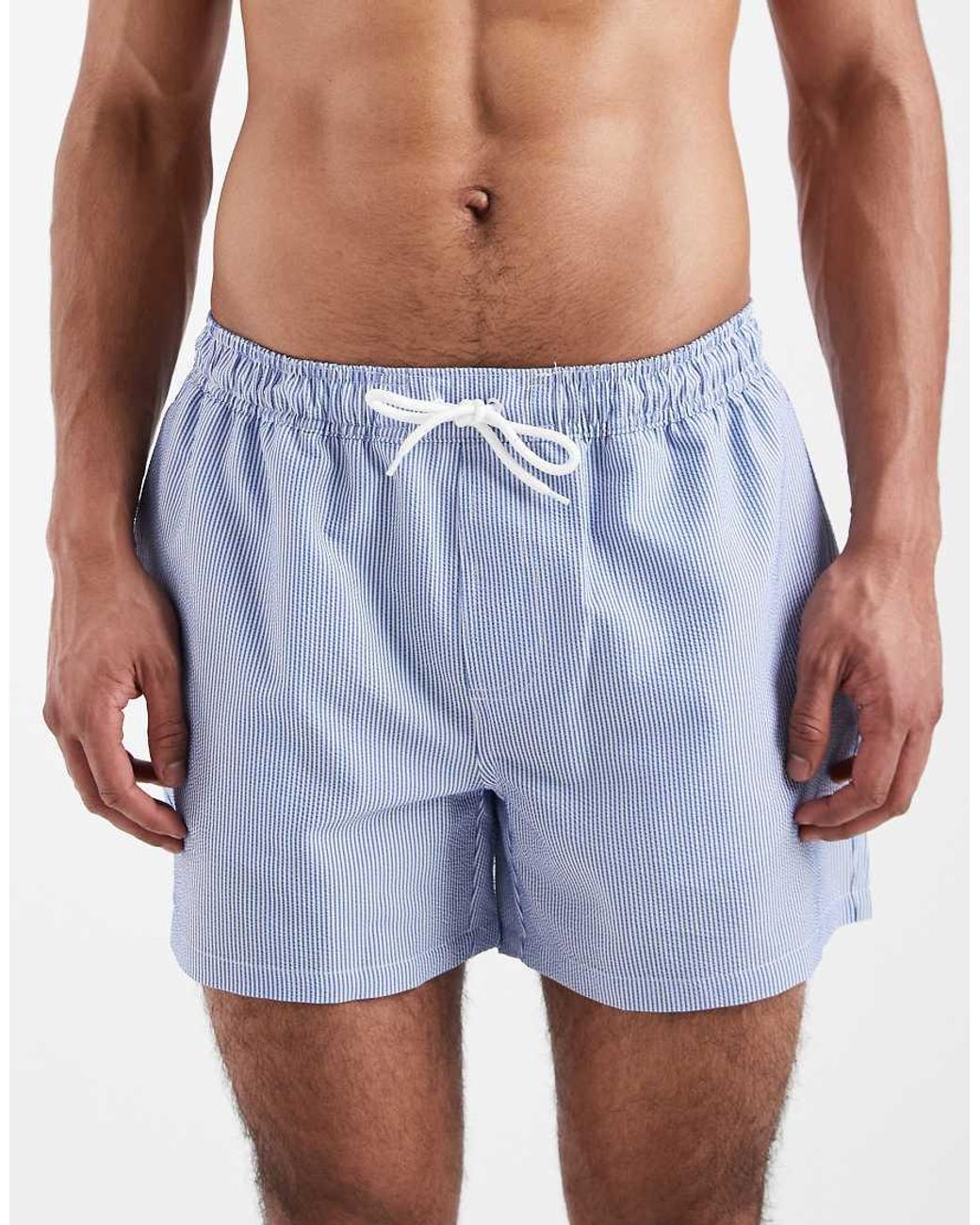 New Look White Mid Length Swim Shorts for men