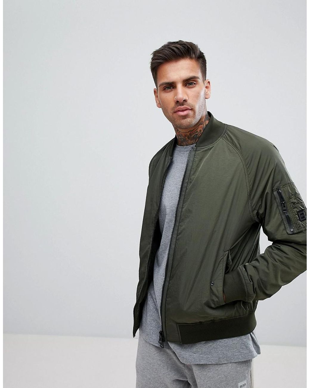 BOSS by HUGO BOSS Jacket In Khaki Green for Men | Lyst