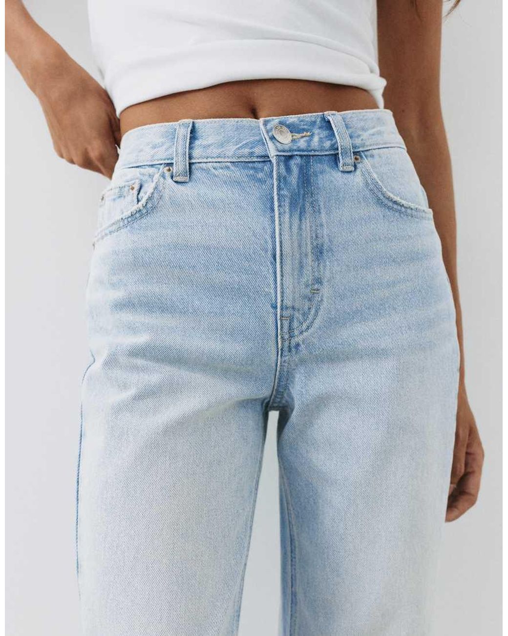 Pull&Bear Blue High-waist Mom Fit Jeans