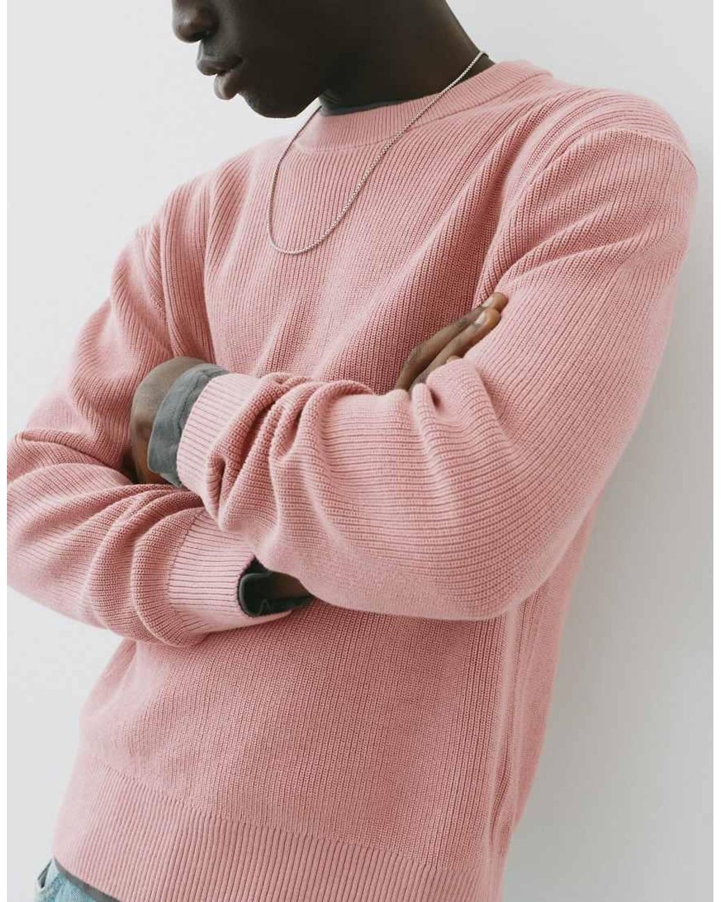 Pull&Bear Pink Basic Jumper for men