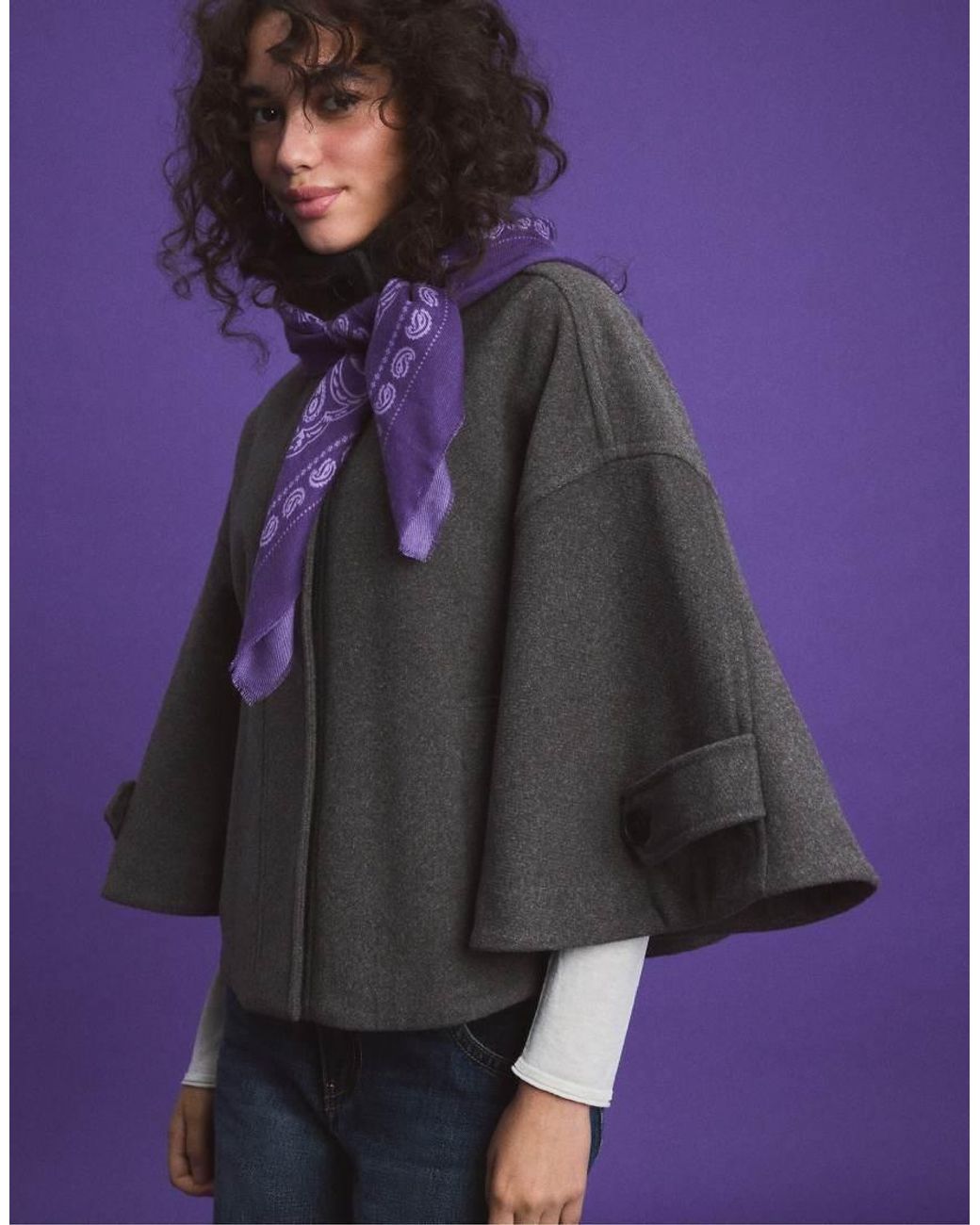 Stradivarius Purple Cashmere-Effect Scarf