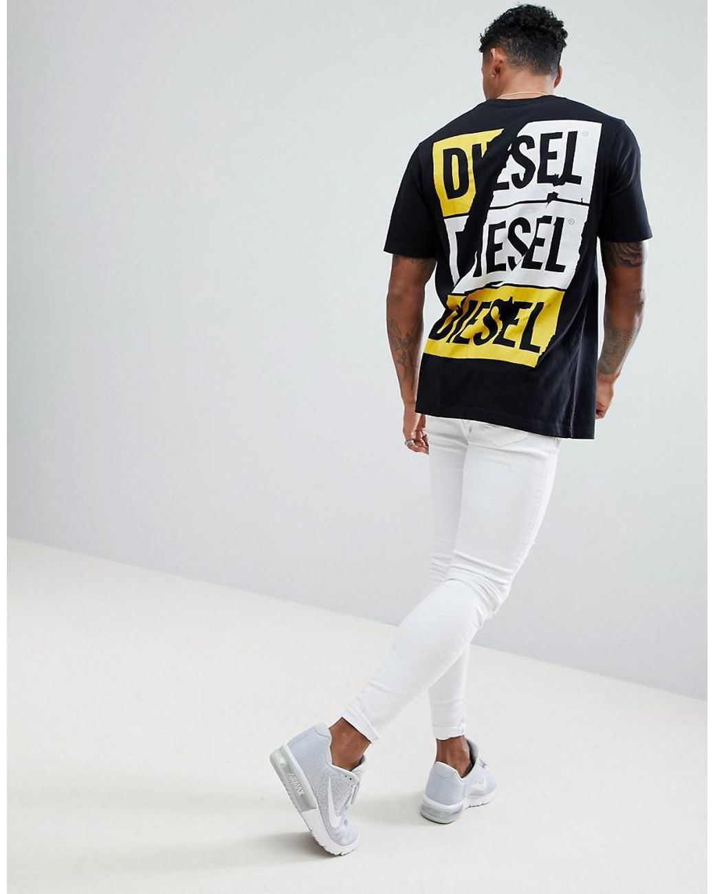 DIESEL Denim T-just-zc Scratch Logo T-shirt With Back Print in Black for  Men | Lyst