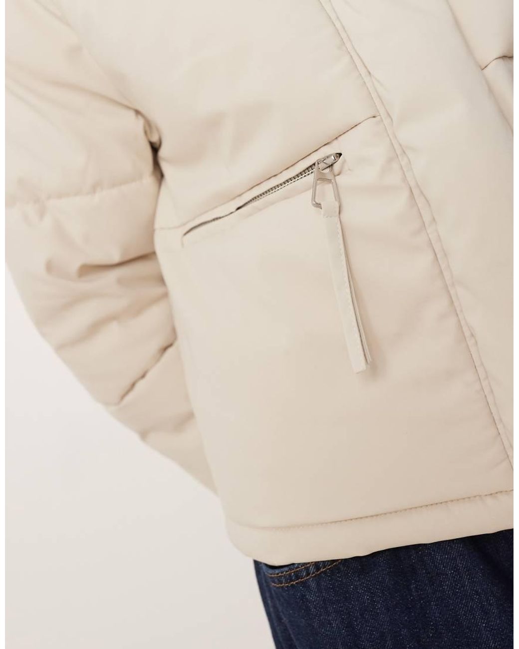 Jdy Blue Zip Detail Padded Coat