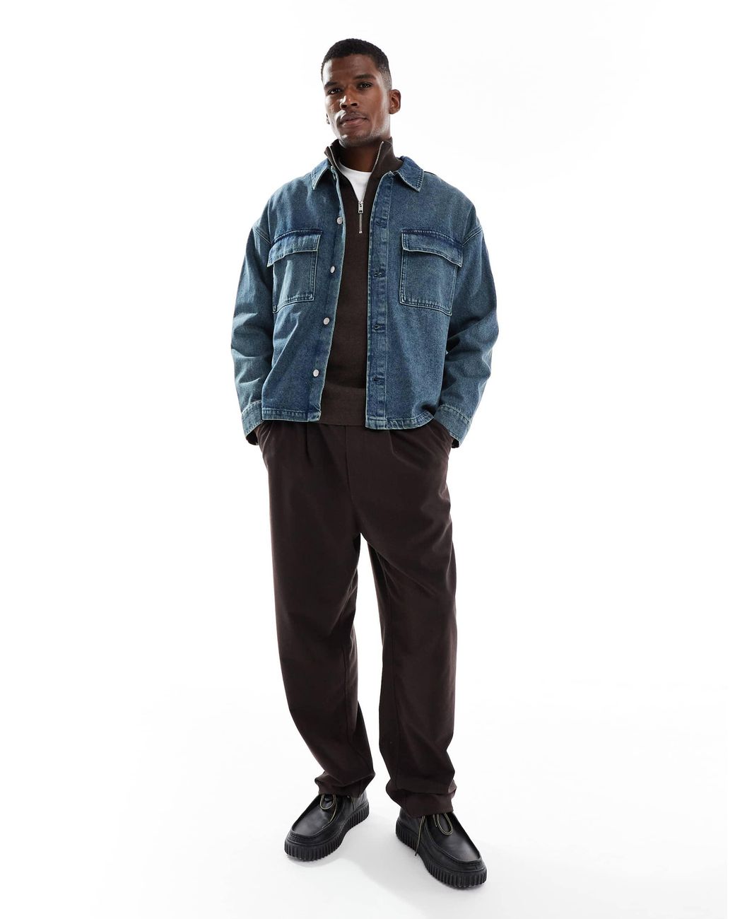 Jack & Jones Blue Boxy Denim Jacket for men