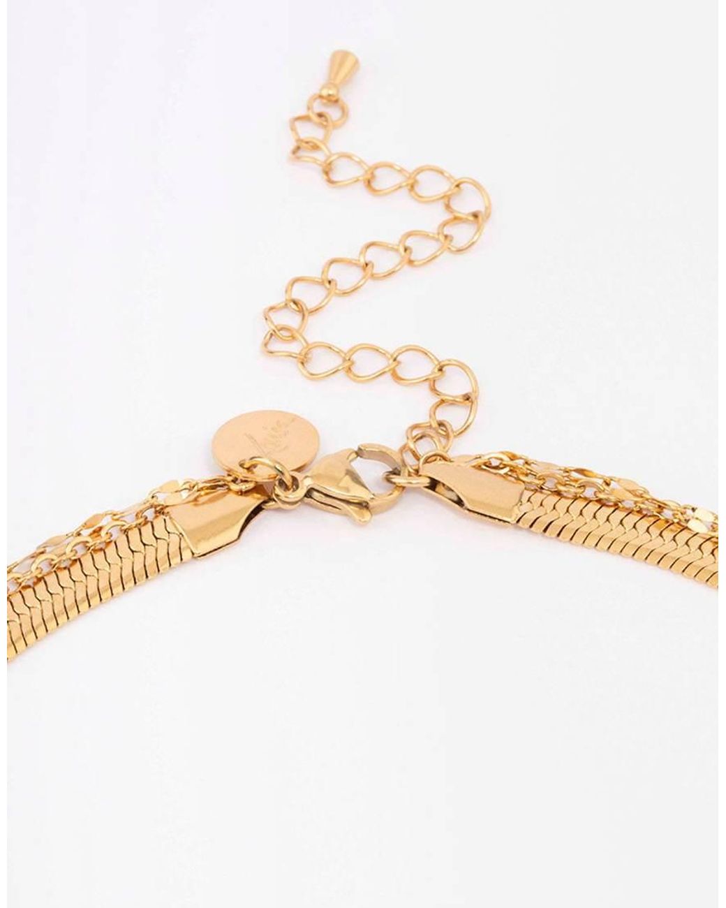 Lovisa White Waterproof Plated Stainless Steel Multi Chain Cross Layered Necklace