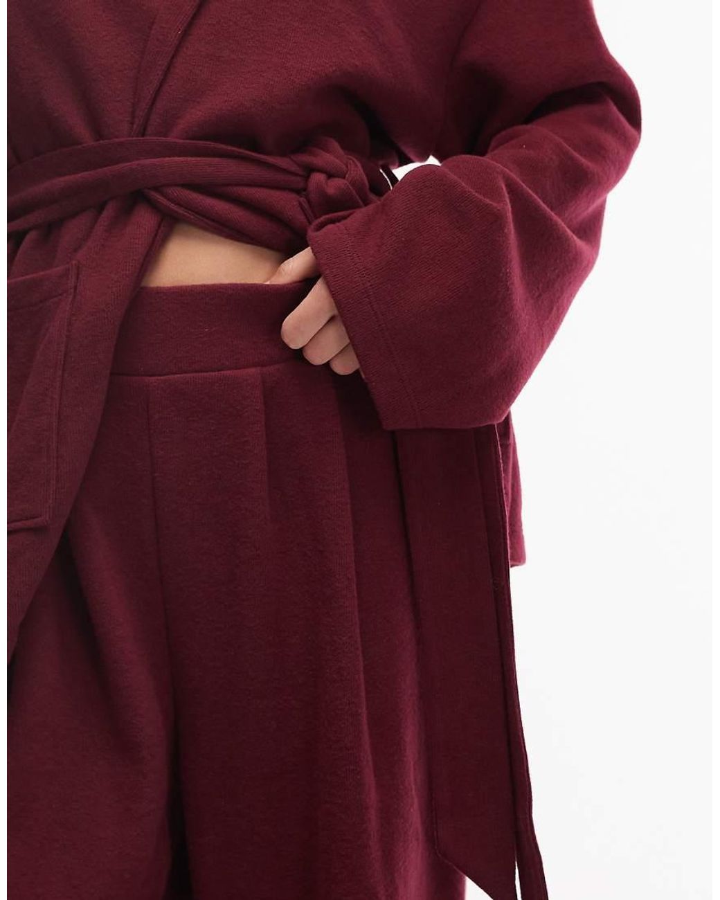 ASOS Red Supersoft Wide Leg Pleat Front Co-ord jogger