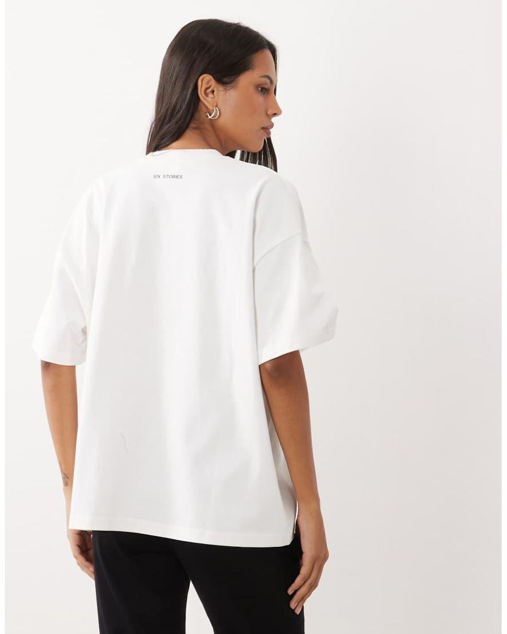 Six Stories White 'just Married' Cotton T-shirt