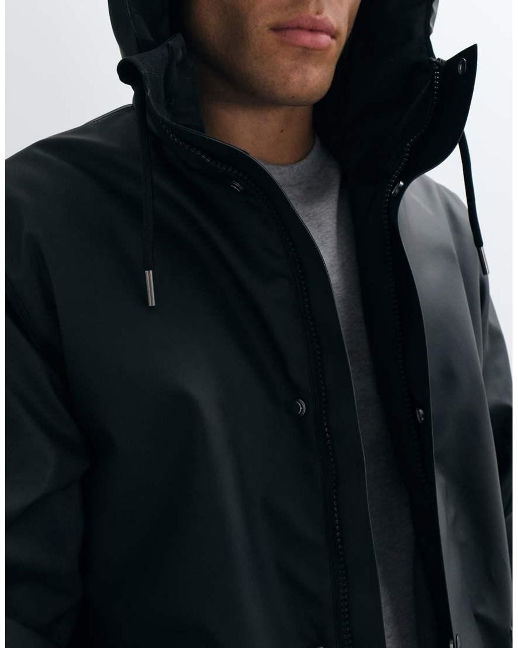 Rains Black 21450 Nome Waterproof Flat Padded Insulated Parka Jacket for men