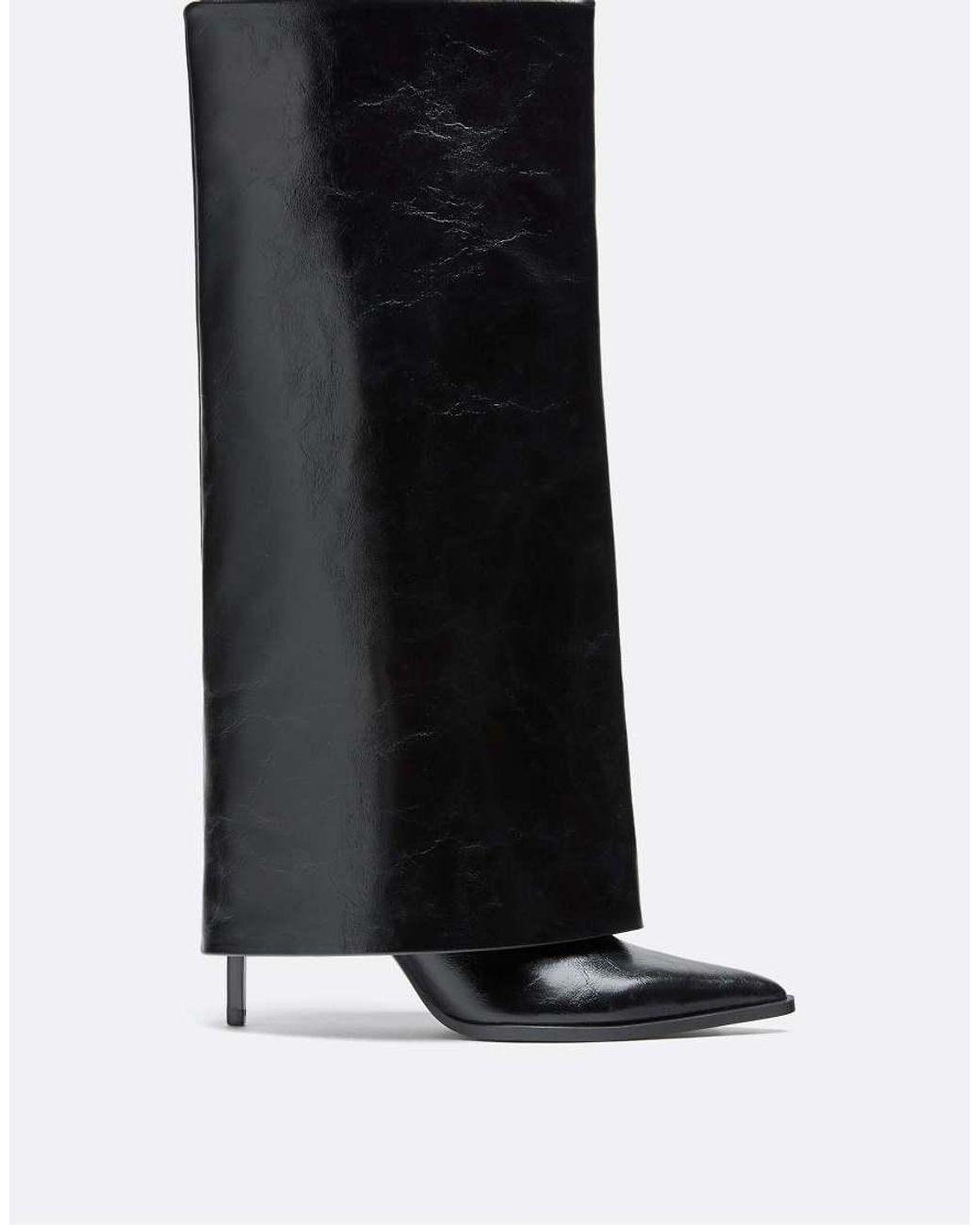Stradivarius Black Fold Over Knee Boots