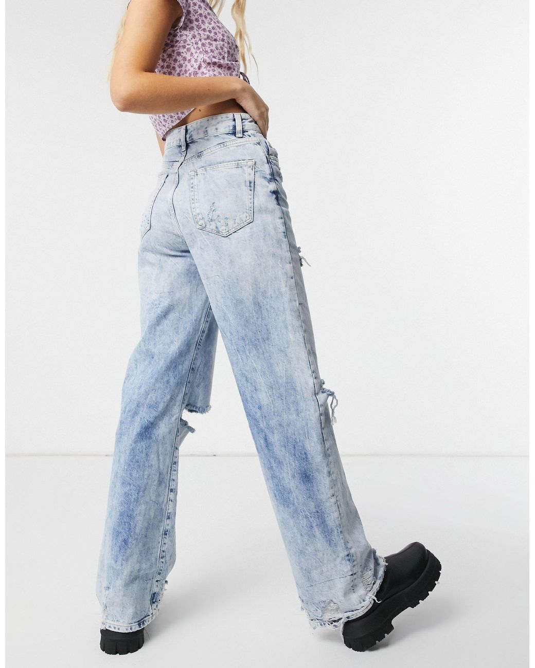 Bershka Denim 90's Wide Leg Jean With 