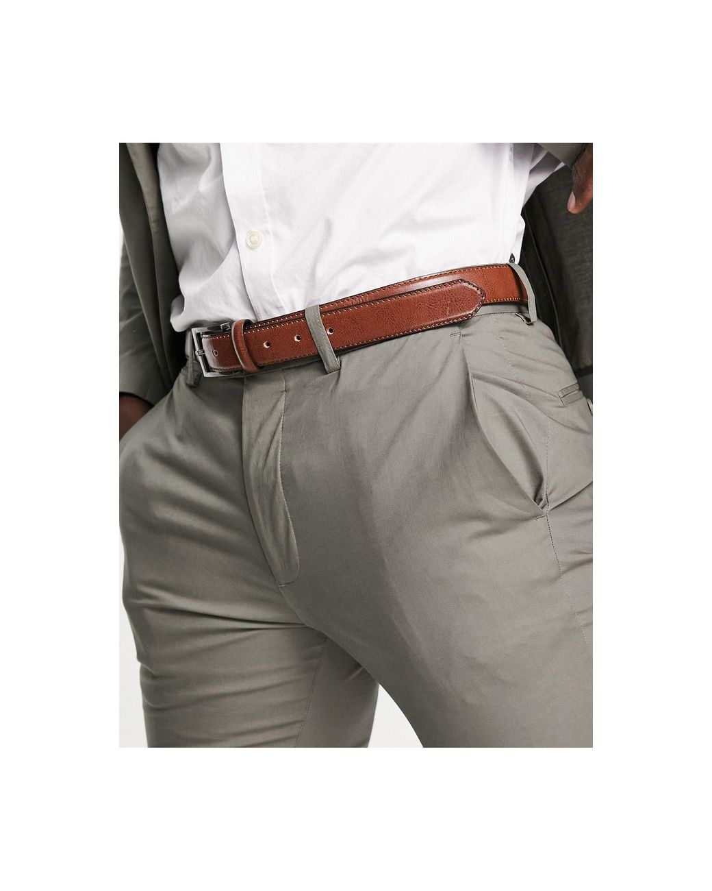 Jack & Jones Premium Slim Fit Cropped Suit Trousers in Green for Men | Lyst  Australia
