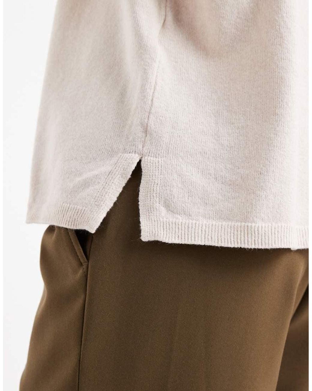 ONLY White Round Neck Boxy Knitted Top