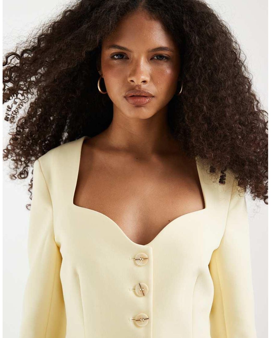 ASOS Natural Tailored Linen Button Through Waistcoat