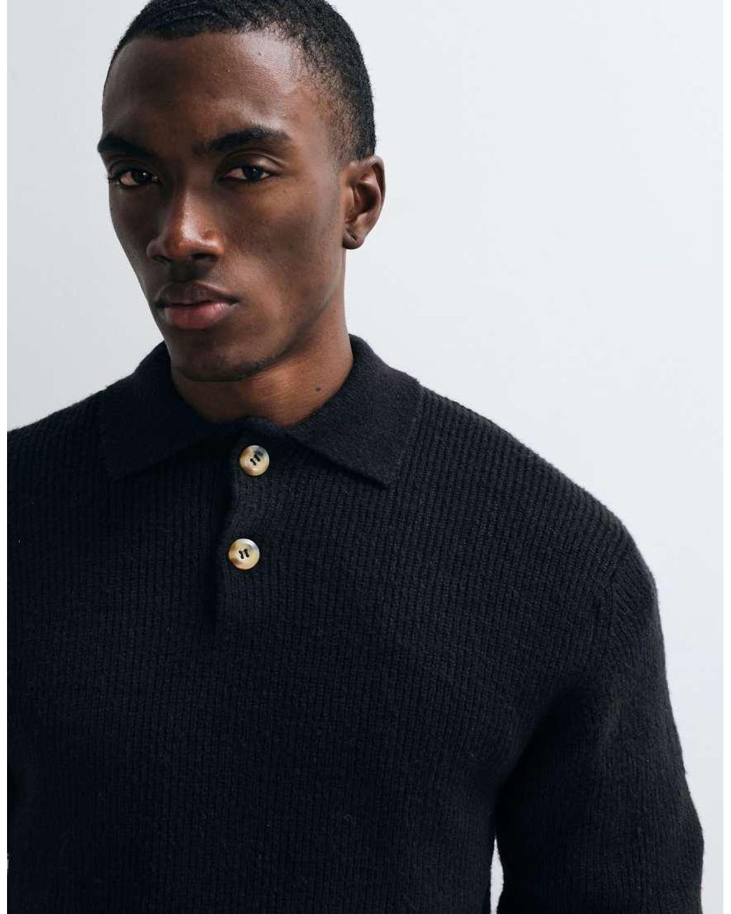 Redefined Rebel Blue Nixon Boxy Knitted Polo for men
