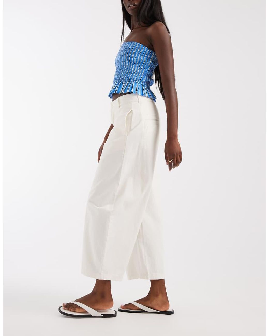 Free People White Laydown Chino
