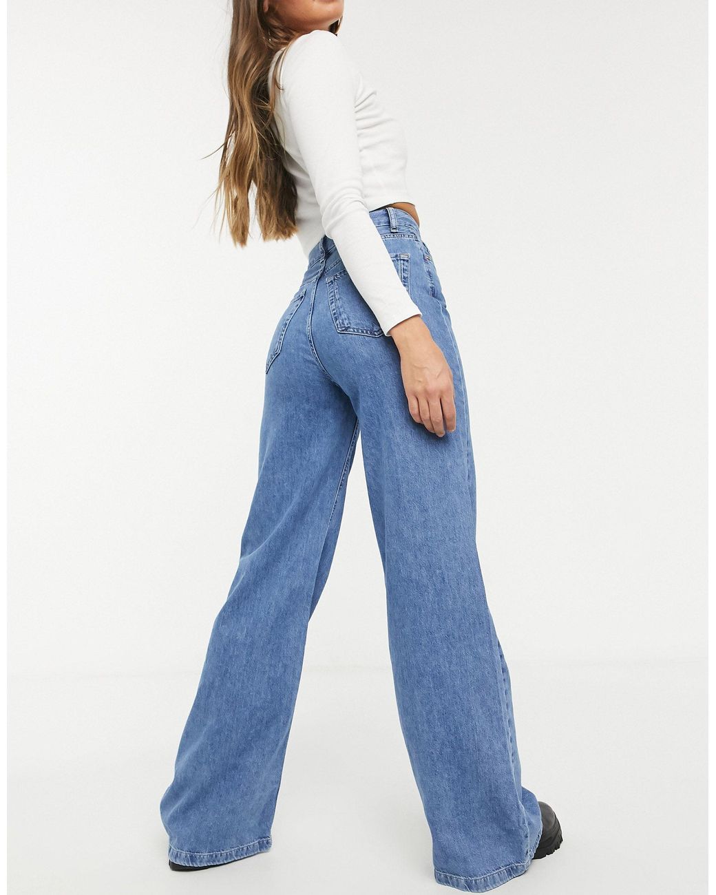 Stradivarius Denim 90s Wide Leg Jeans in Blue - Save 4% - Lyst