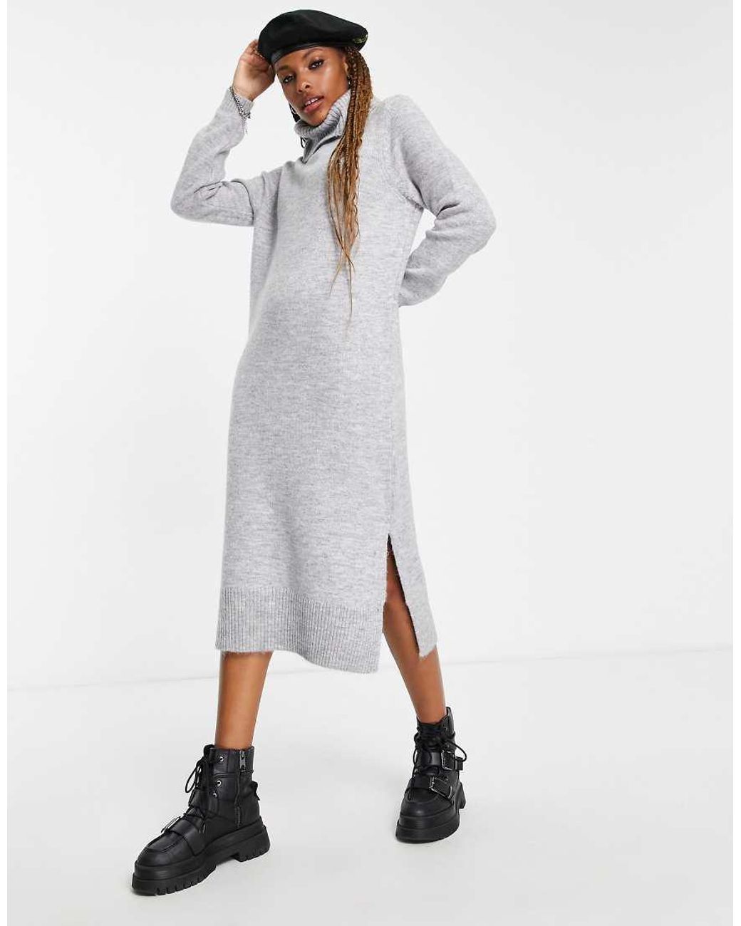 ONLY White Roll Neck Midi Jumper Dress