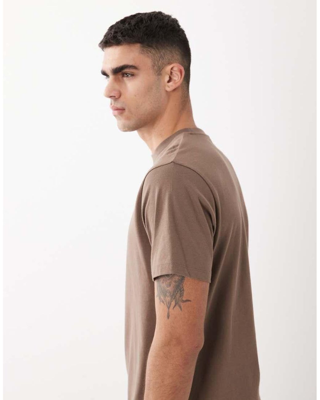 ASOS Brown Essentials Regular Fit T-shirt for men