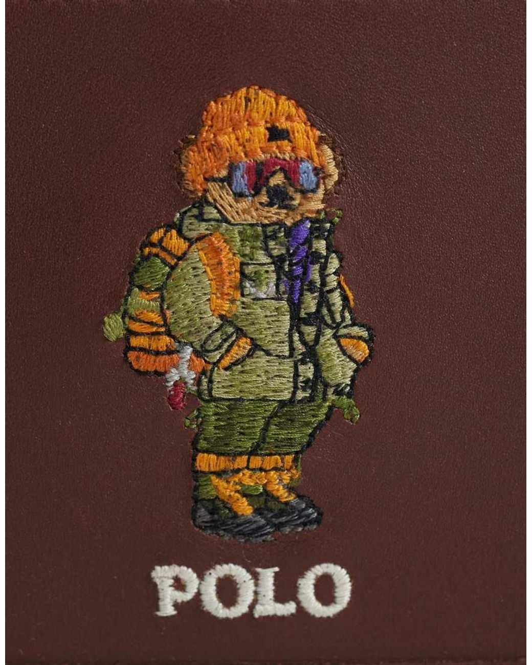 Polo Ralph Lauren Purple Bear Print Card Case for men