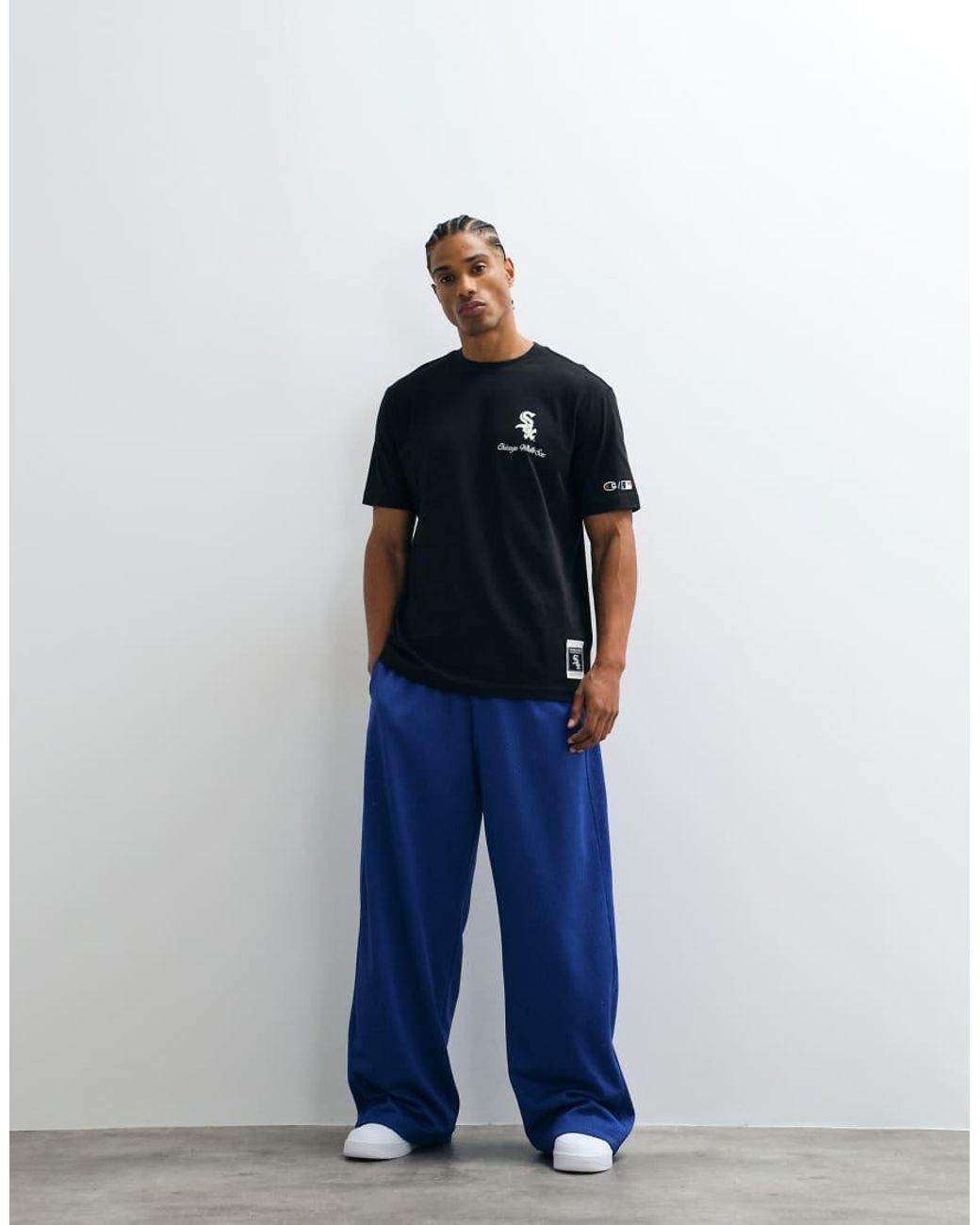 Champion Blue X Mlb Chicago Sox Crewneck T-Shirt for men