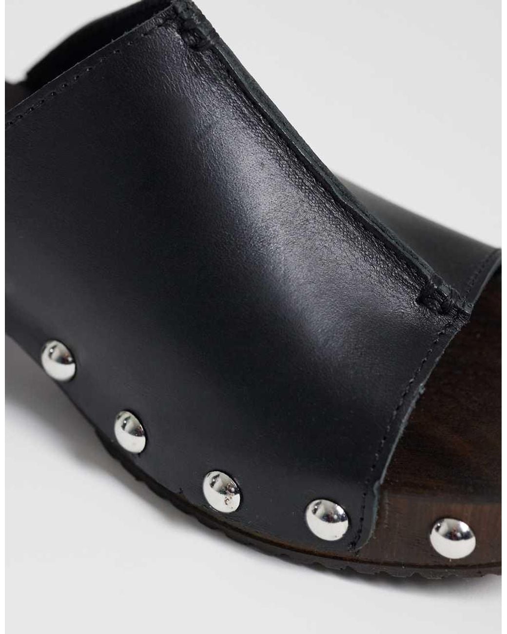 ASOS Black Franco Premium Mule Sandal Clogs