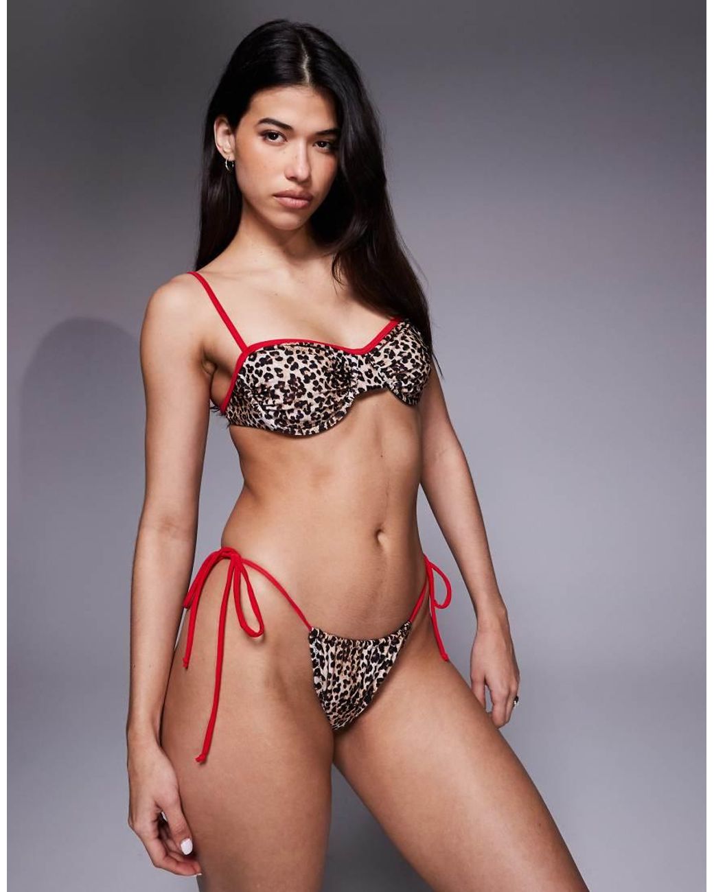 Candypants Brown Underwire Bikini Top With Contrast Trim