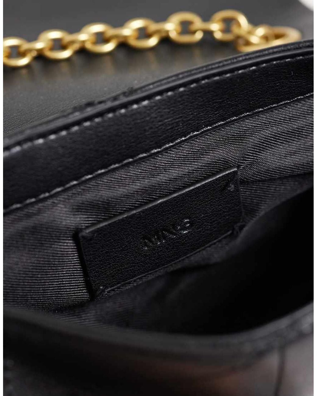 Borsa A Tracolla Nera Con Catenina di Mango in White