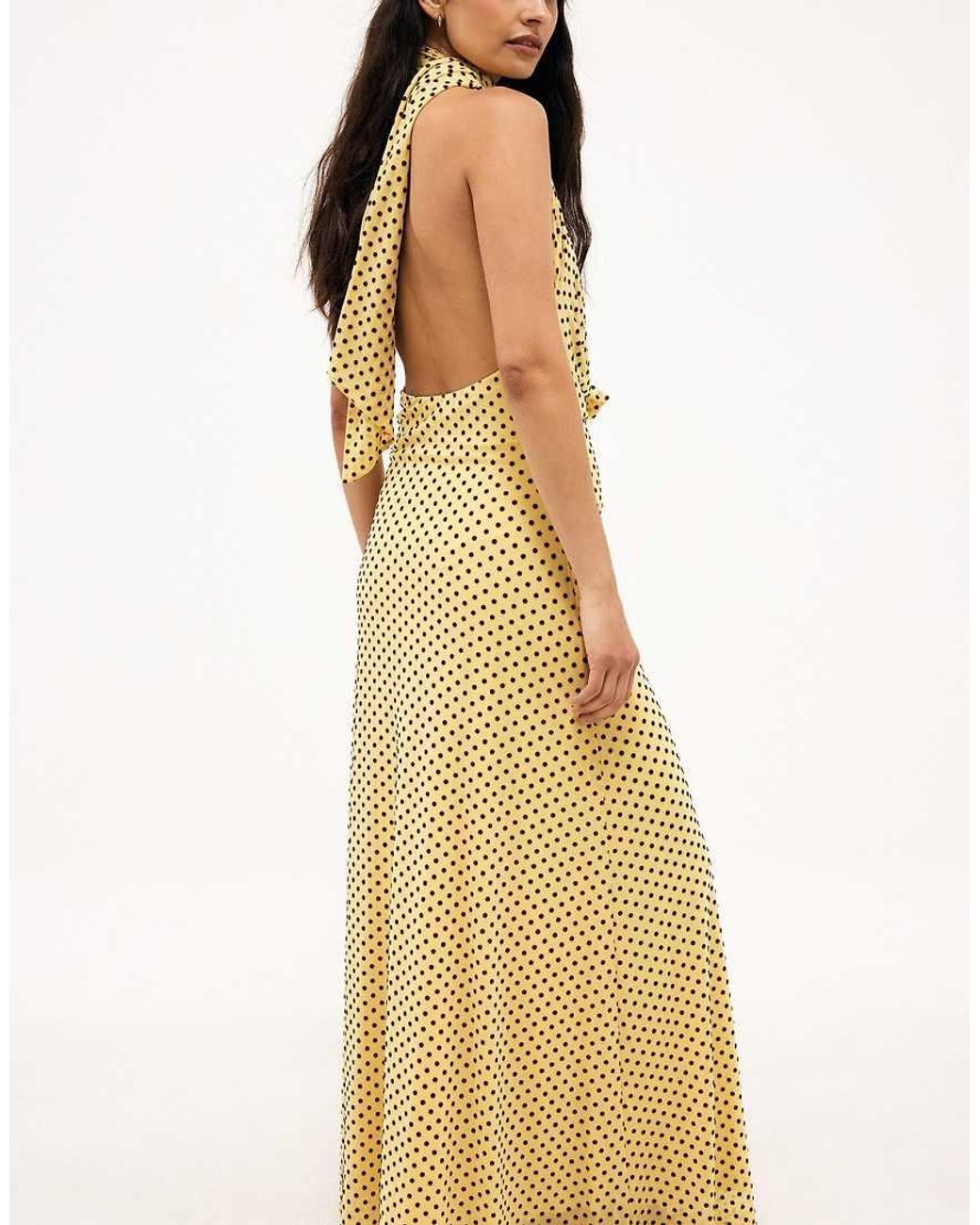 NA-KD Yellow Halterneck Maxi Dress