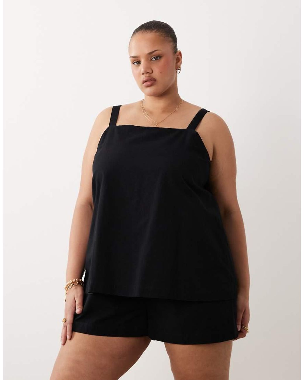 ASOS Black Asos Design Curve Short Cami Romper
