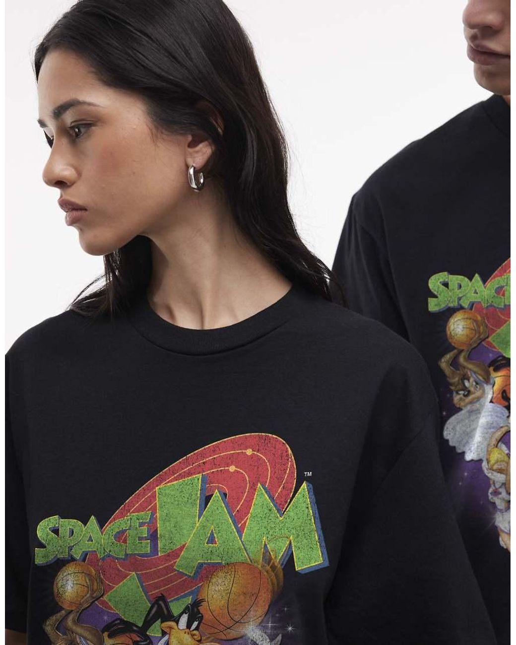 PRNT Black Space Jam Space Relaxed T-Shirt
