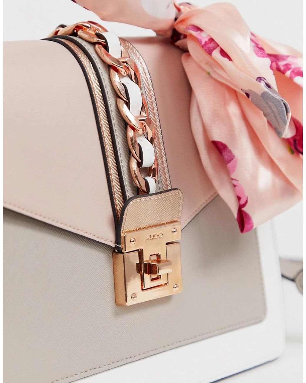 ALDO Glendaa Small Top Handle With Chain And Non-removable Scarf Detail in  Pink | Lyst Australia