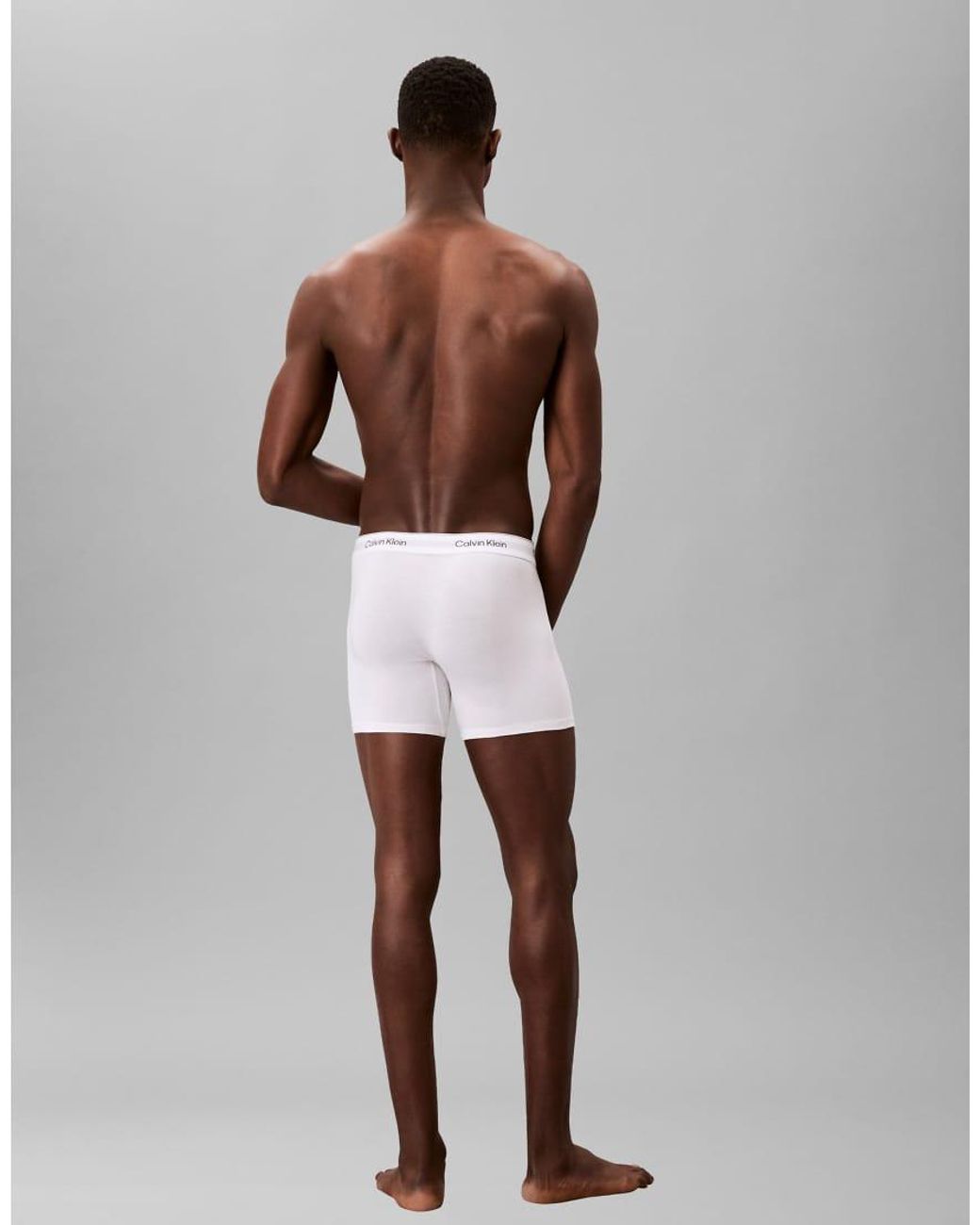 Calvin Klein White Icon Cotton Stretch 3 Pack Boxer Briefs for men
