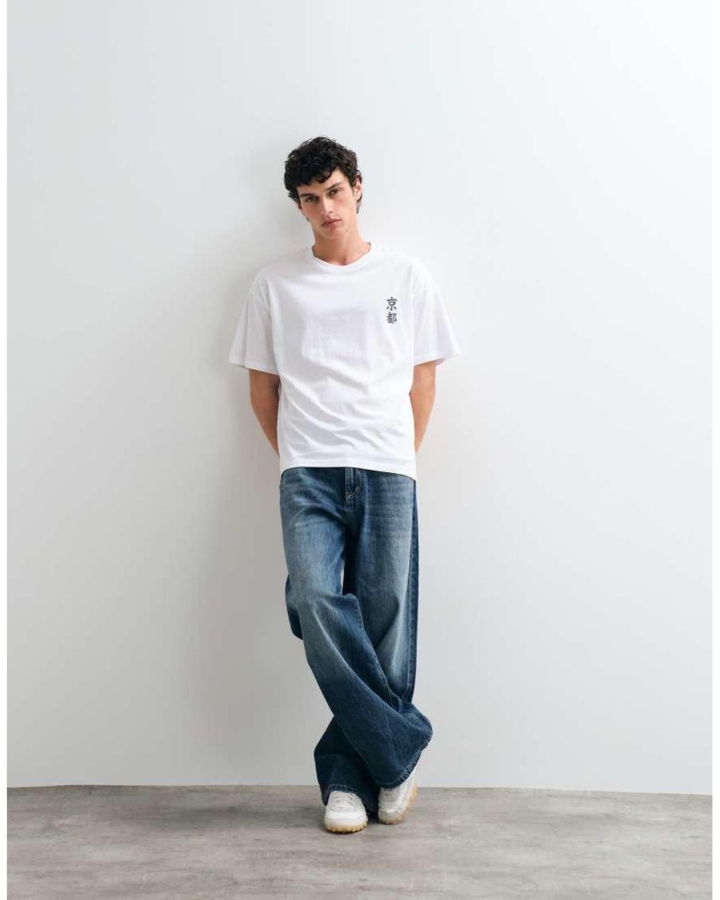 Jack & Jones White Kyoto Dragon Backprint T-Shirt for men
