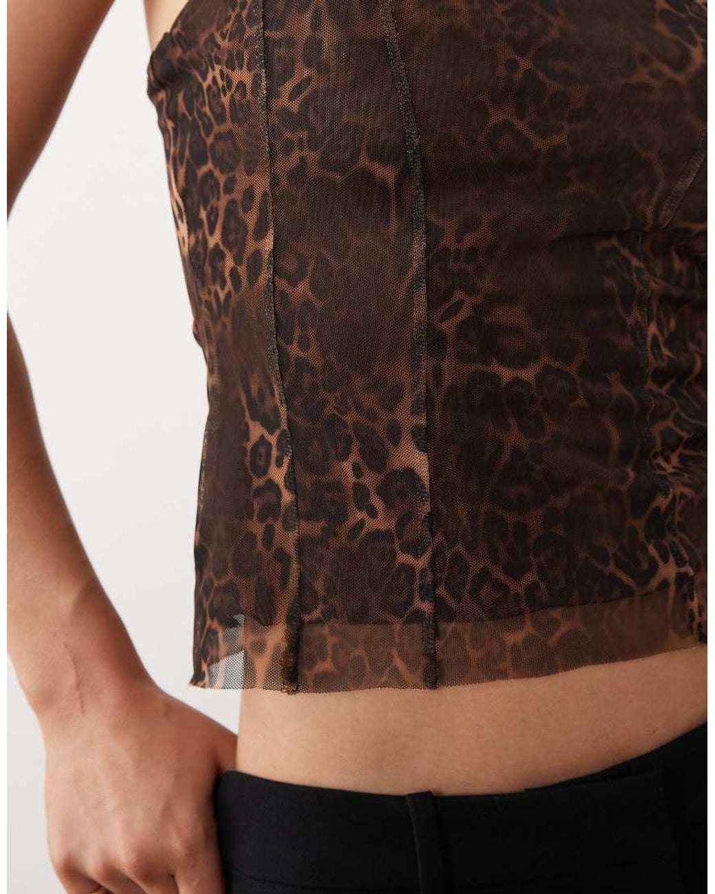 ASOS Black Printed Mesh Cami Top