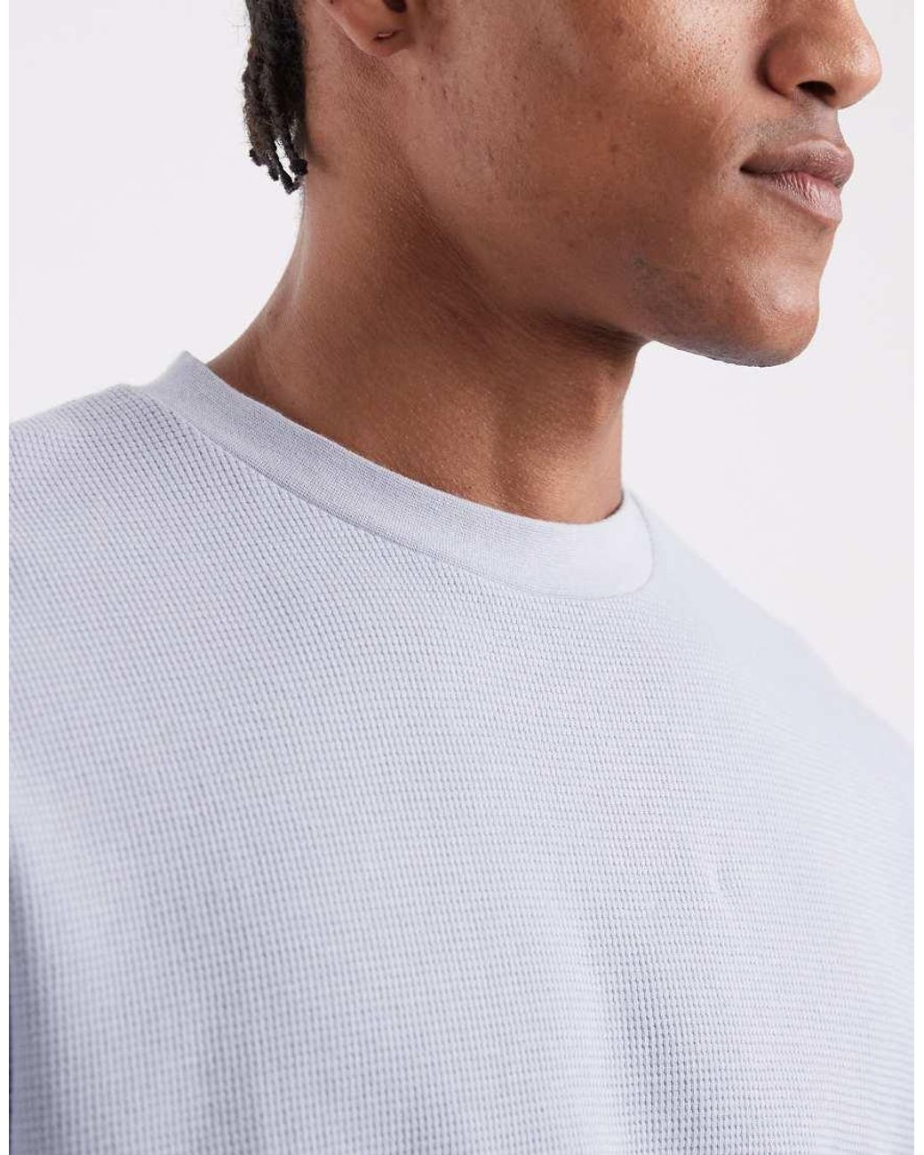 ASOS Blue Boxy Oversized T-shirt With Half Sleeve for men