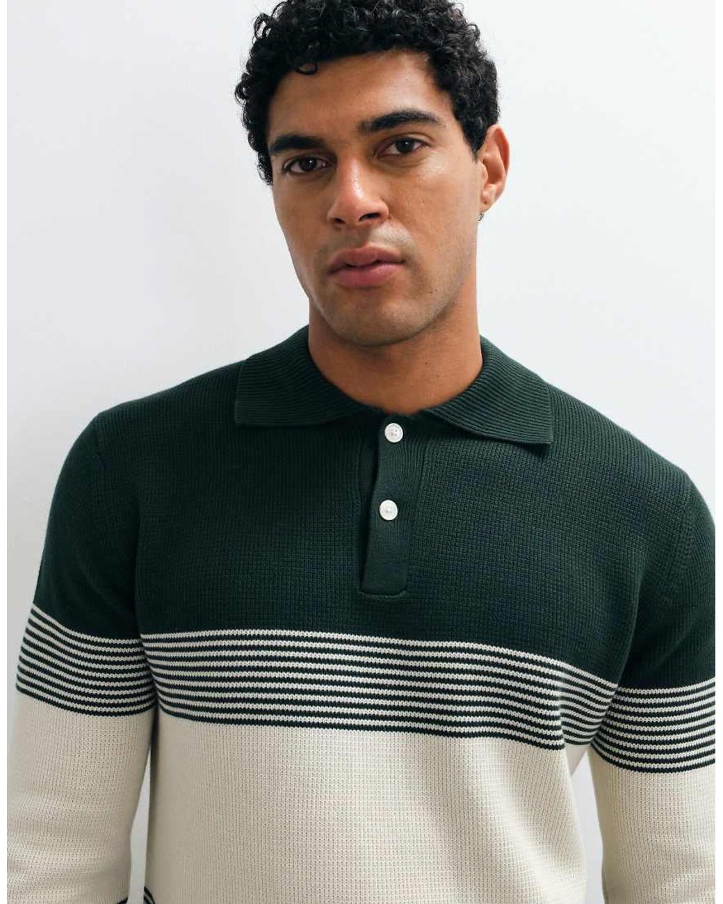 SELECTED Blue 100% Cotton Knitted Polo for men