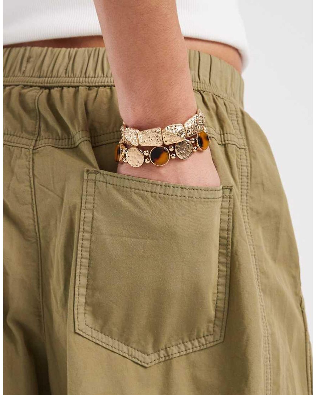 Miss Selfridge Green Casual Barrel Leg Trouser