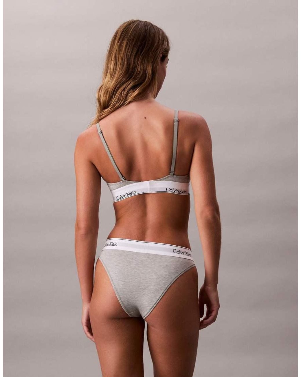 Calvin Klein Brown Underlined Icon Cotton Modal Triangle Bralette