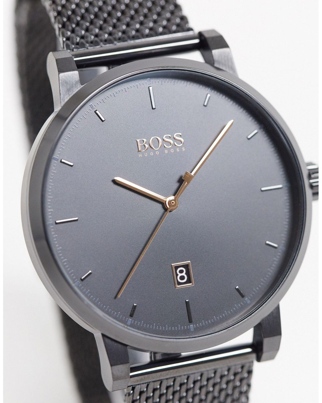 Boss black mesh 2025 watch