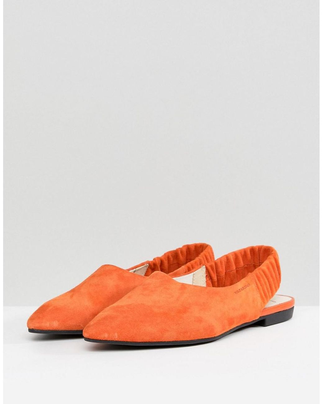 Vagabond Shoemakers Katlin Orange Suede Sling Back Pointed Flat Shoes | Lyst