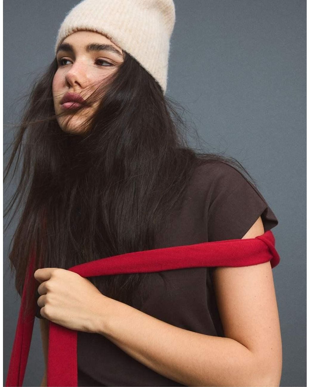 Stradivarius Natural Basic Uncuffed Beanie